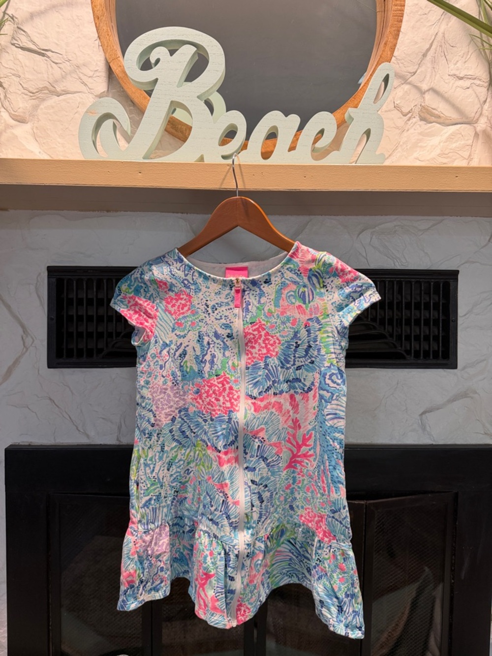 Lilly Pulitzer Girls' Multicolor Floral Zip-Front Dress - Pink, Blue, Green